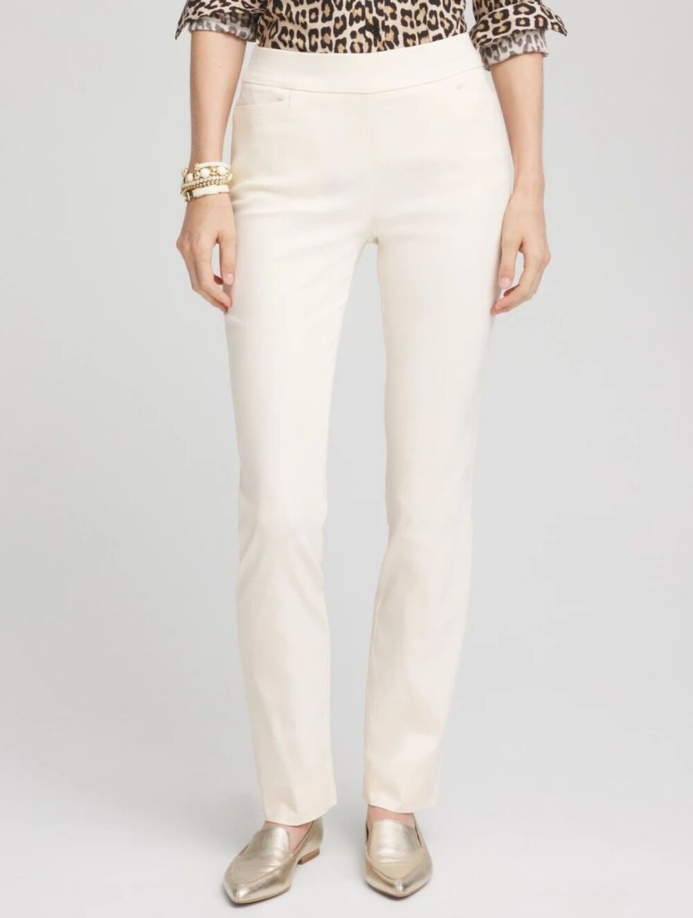 CHICO'S Fabulously Slimming Slim Leg Pant Ivory | 12 (L)